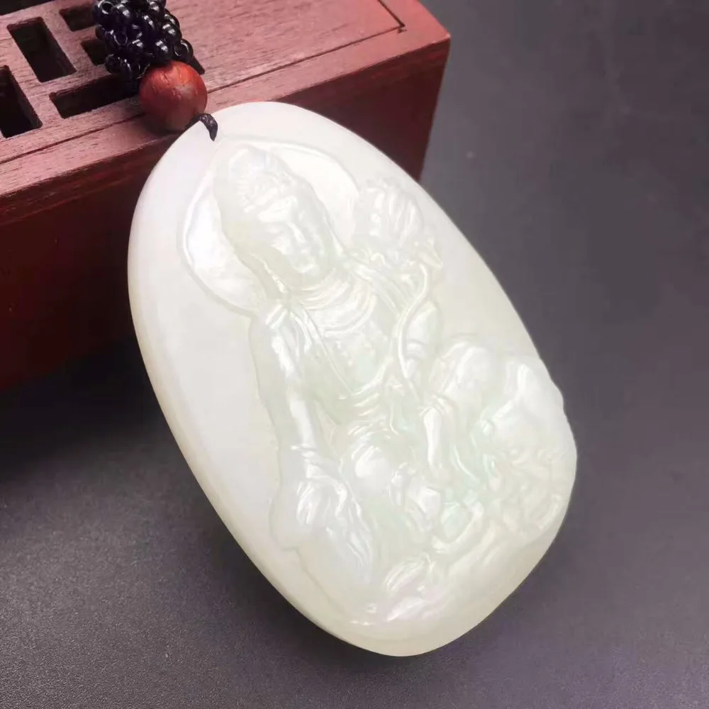 Hetian Jade  Eight Patron Saint Pendant Large Samantabhadra  Fashion Jewelry P0015