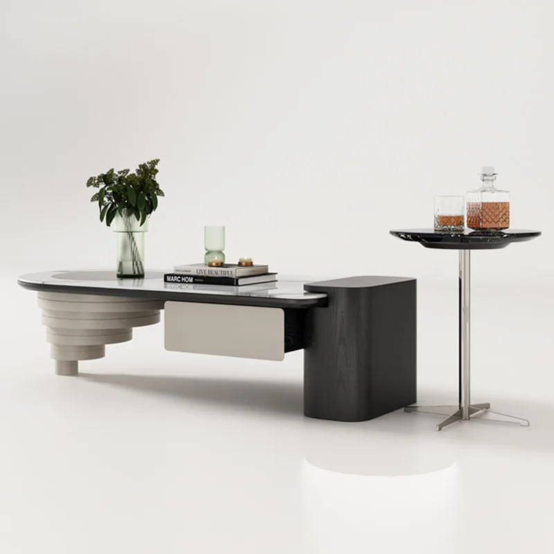 

Small Living Room Coffee Table Trau Black White Modern Mobile Coffe Table Minimalist Apartamento Mesa De Centro Furniture