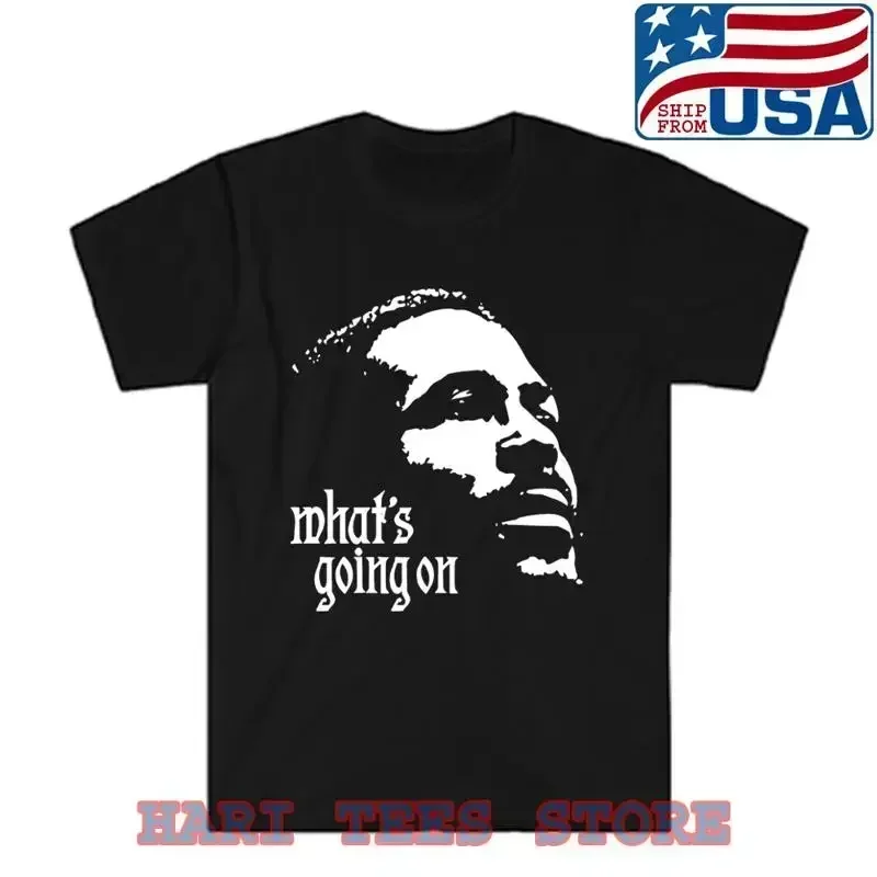 Marvin Gaye What's Going On Men's Black T shirt Size S to 5XL
