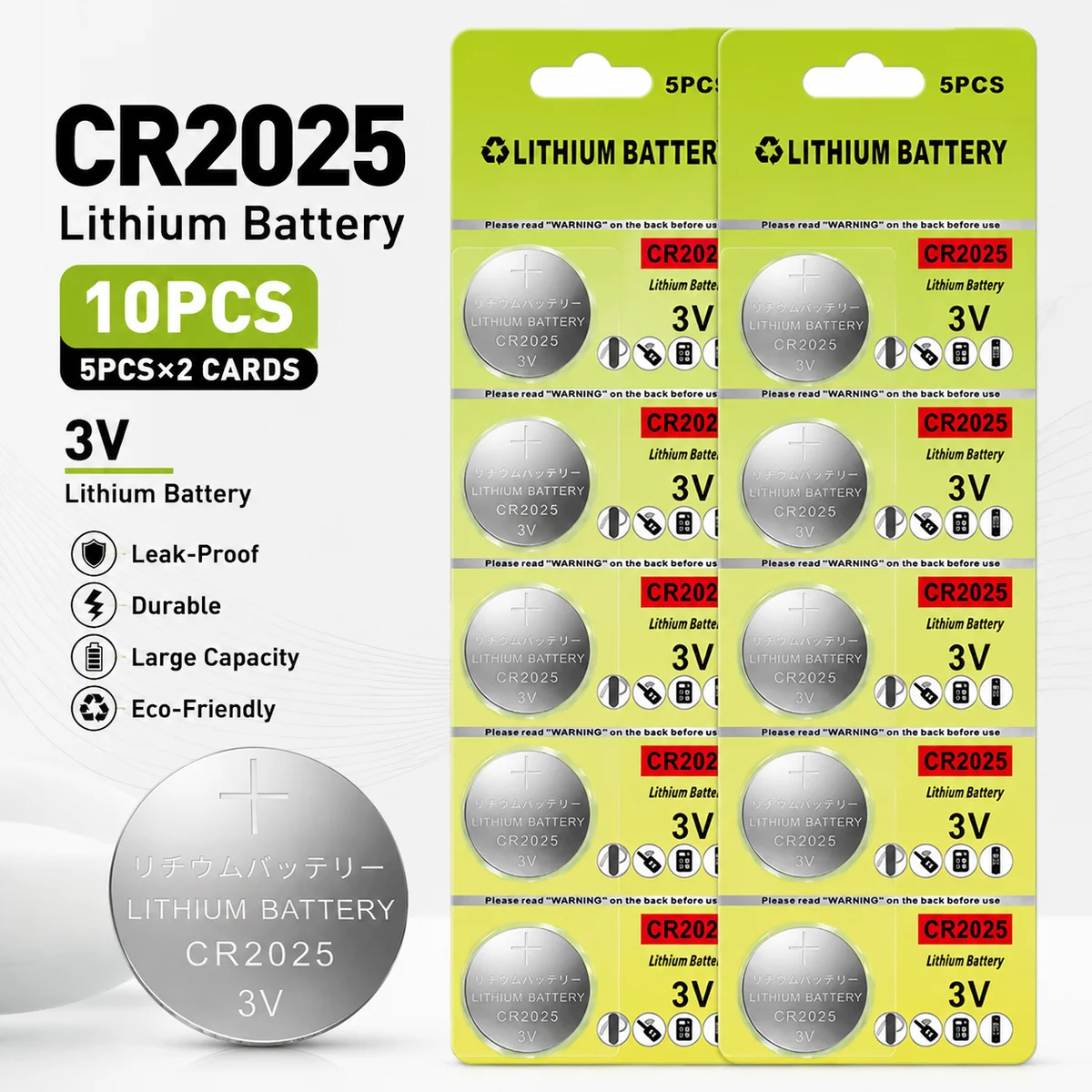 Replacement Button Cell Battery CR2025 3V Lithium Coin DL2025 BR2025 LM2025 for Watch Remote Control Toys Clock Car 5-100PCS