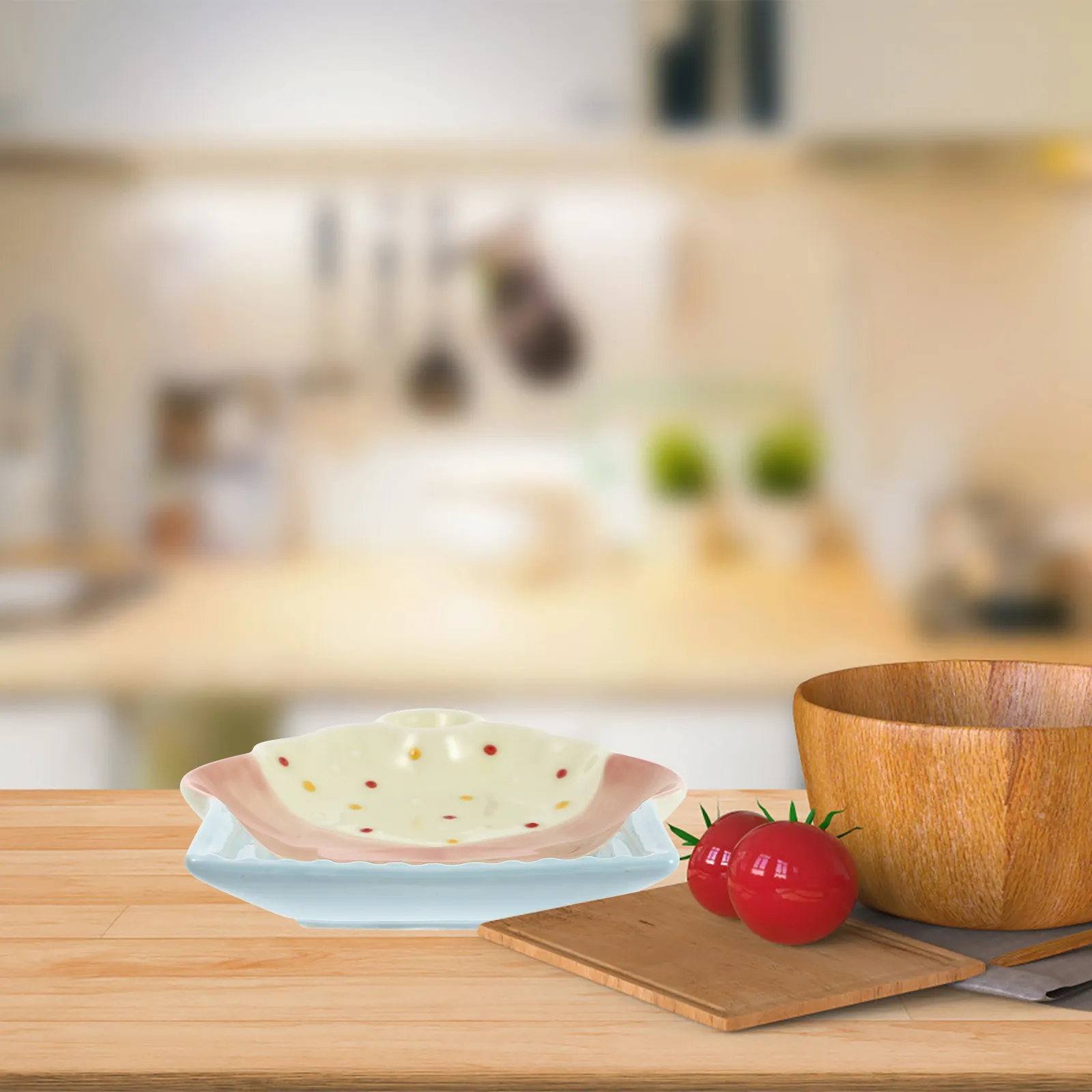 1Pcs Ceramic Dumpling Plate Cake Shape Multi Functional Food Serving Dish for Noodles Steaks Desserts Salad Home Restaurant