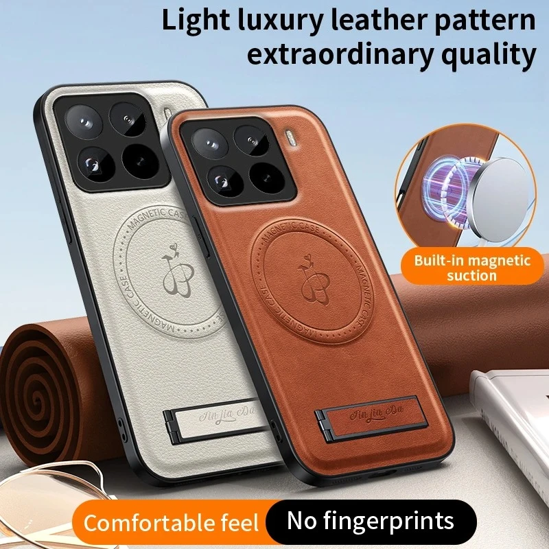 Luxury PU Leather Stand Phone Case For Xiaomi Mi 17T Pro 15T Pro Magnetic Cover For Magsafe Shockproof Full Camera Shell - view 5