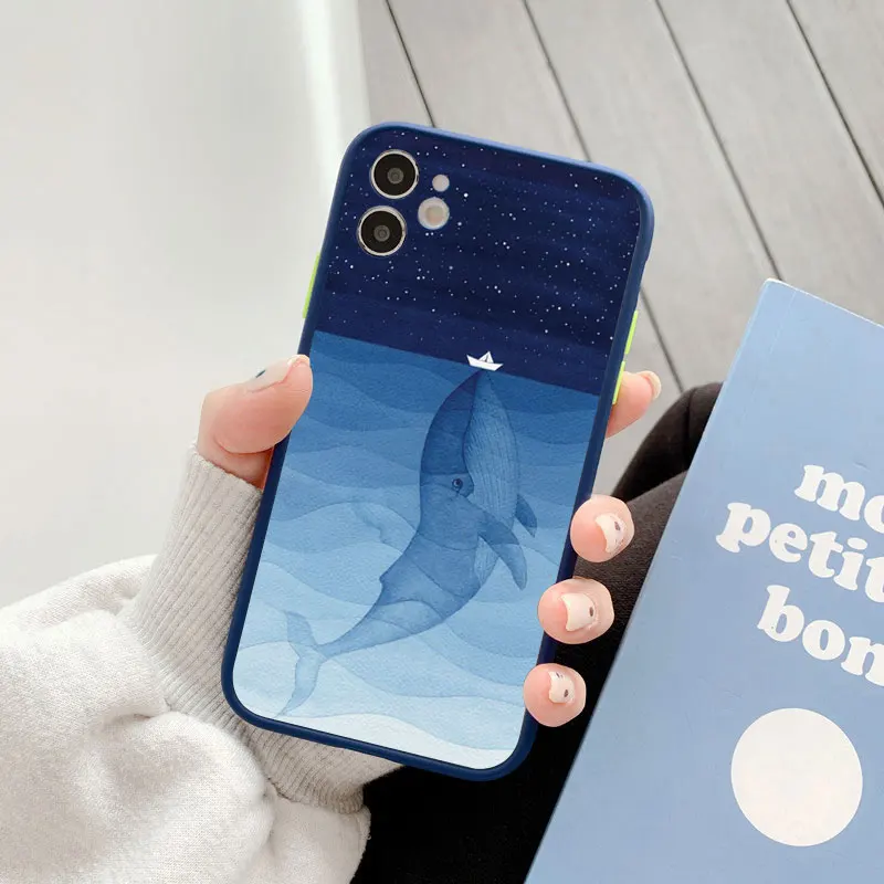 Whale Fish Wave Sea Handyhülle für iPhone X XR XS 17 15 13 14 12 11 Pro Max 14 16 Leuchtturm für iPhone 15 Plus stoßfeste Abdeckung – Detail 7