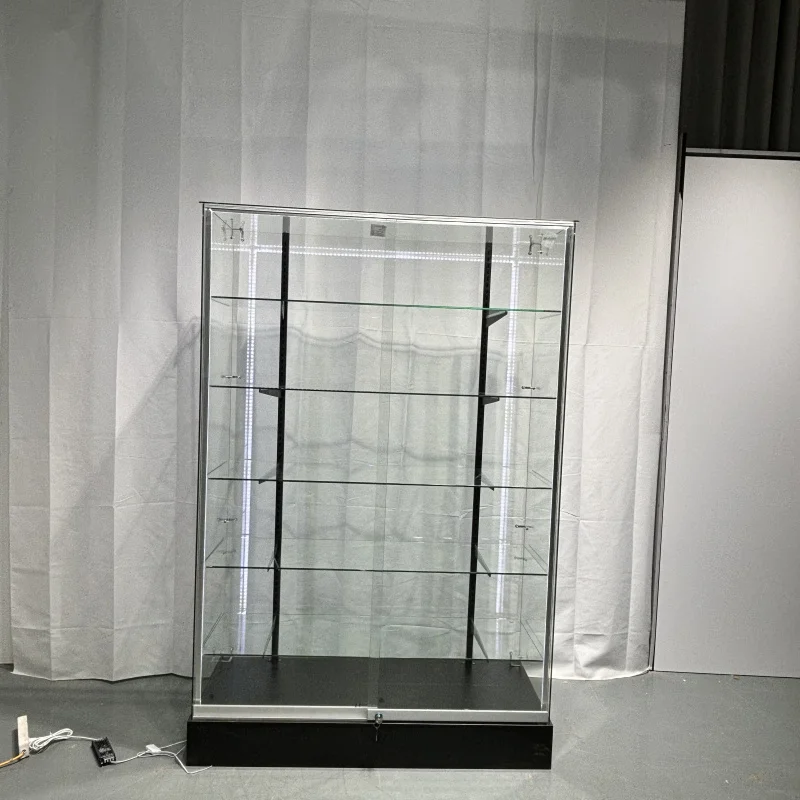 custom.Custom Full Visual Retail Store Display Cabinet Smoke Shop Glass Display Cabinet with LEDs