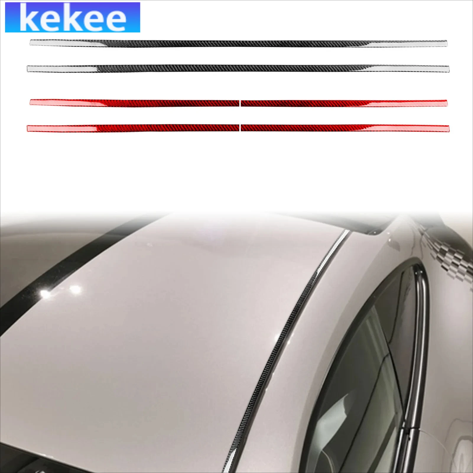 

For Porsche 992 911 2019-2024 Carbon Fiber Exterior Roof Decorative Strip Interior Car Accessories Soft Cover Stickers Auto Trim