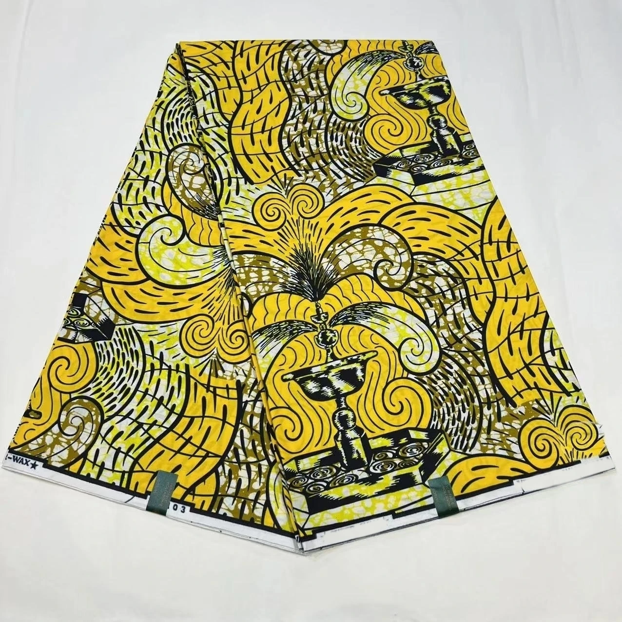 Latest African Wax Fabric Guaranteed Veritable Real Wax Block Print Ankara Wax 6Yards African 100% Cotton Fabric For Sewing