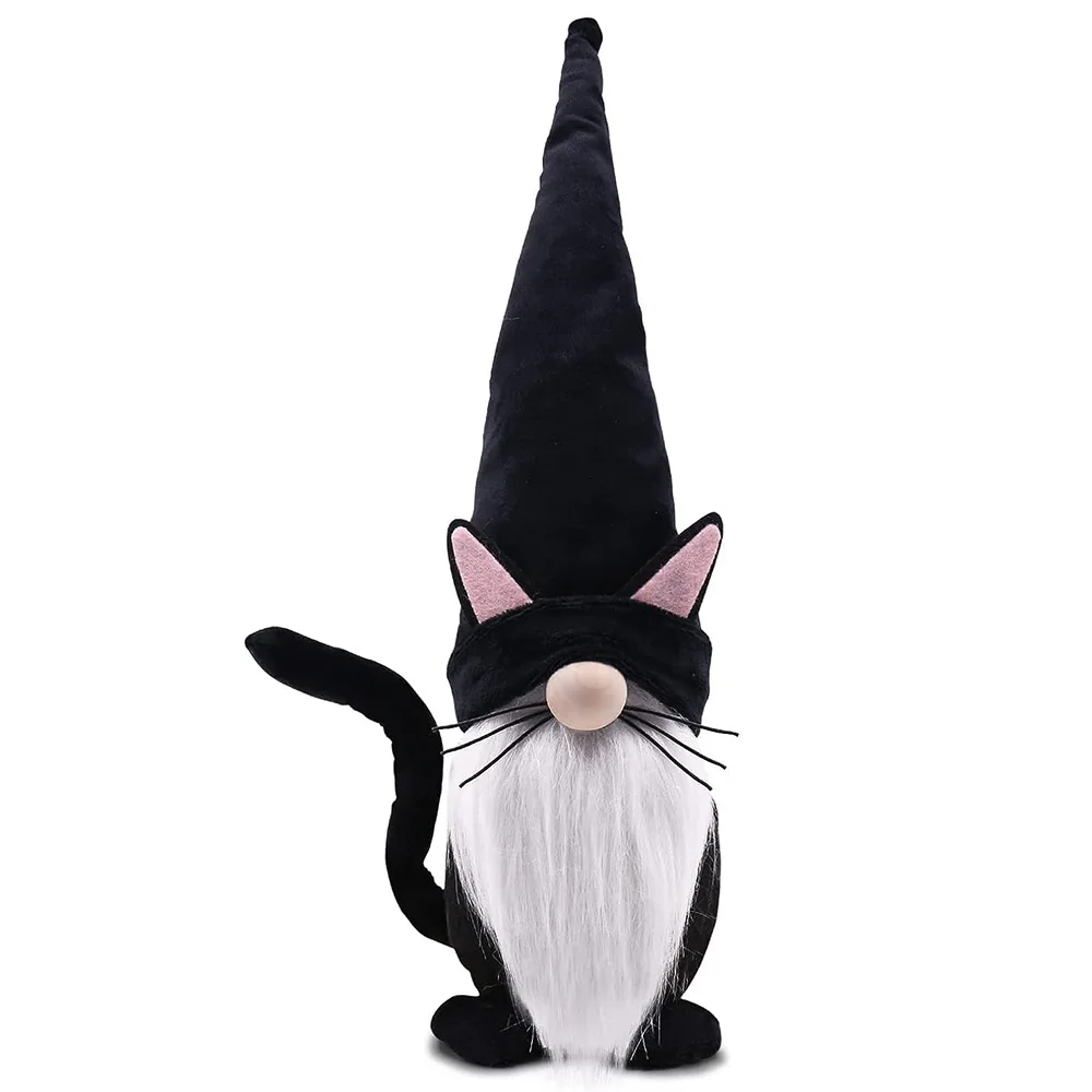 Faceless Gnome Cat Plush Boneca, enfeite de Halloween, Criativo, Casa, Ano Novo, Festa de aniversário, presente Coleção, brindes para criança