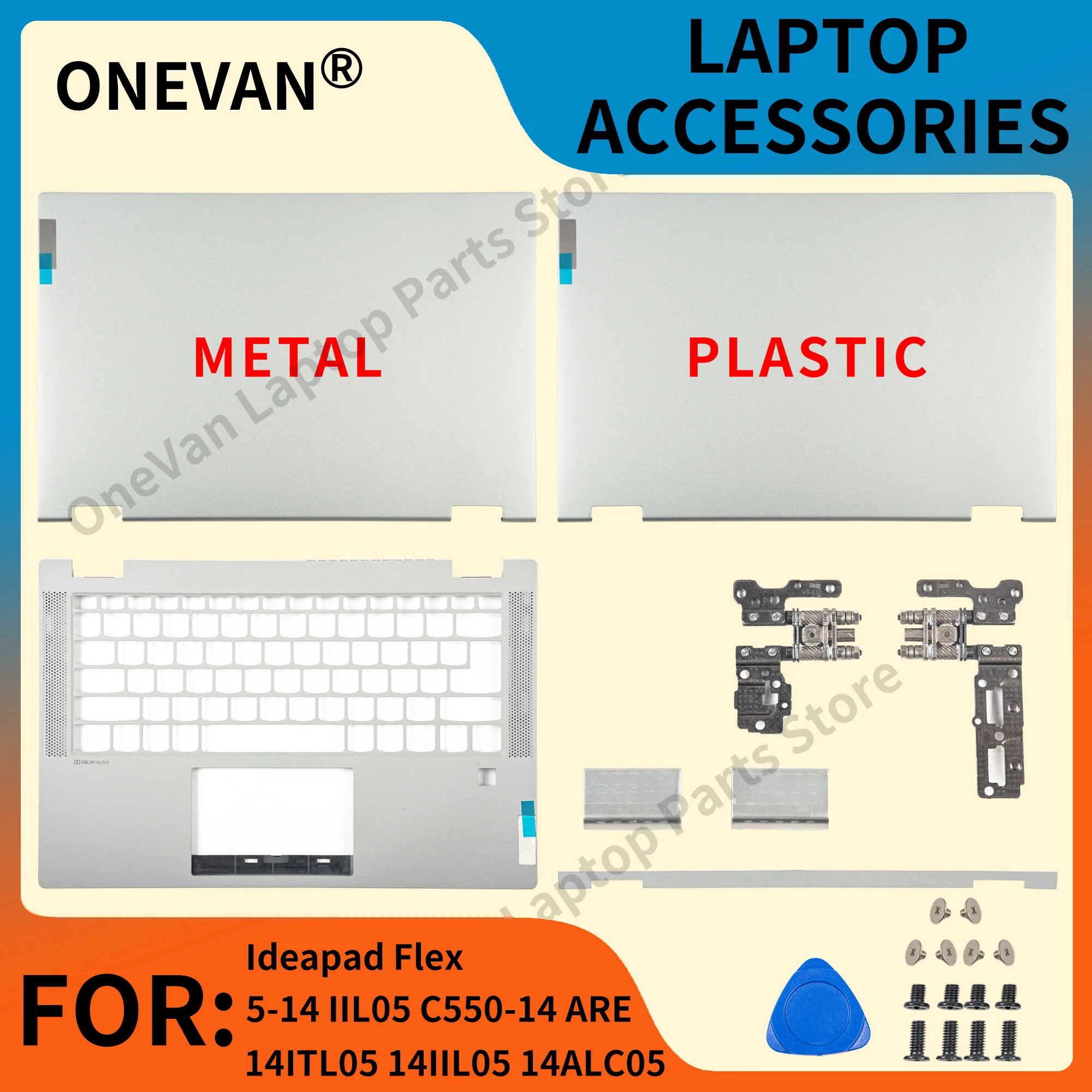 New For Lenovo Ideapad Flex C550-14 ARE 14ITL05 14IIL05 14 Metal/Plastic Laptop LCD Back Cover Palmrest Hinges Cover Lower Cover