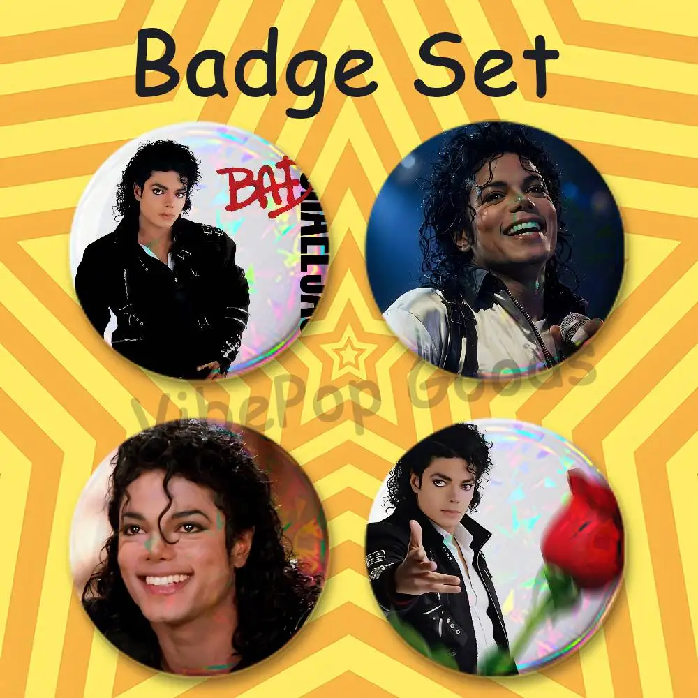 M-MichaelS J-JacksonS Creative Quirky Mini Pill Badges 25mm Micro Button Pins Fan-made Merch  Gift for Friends