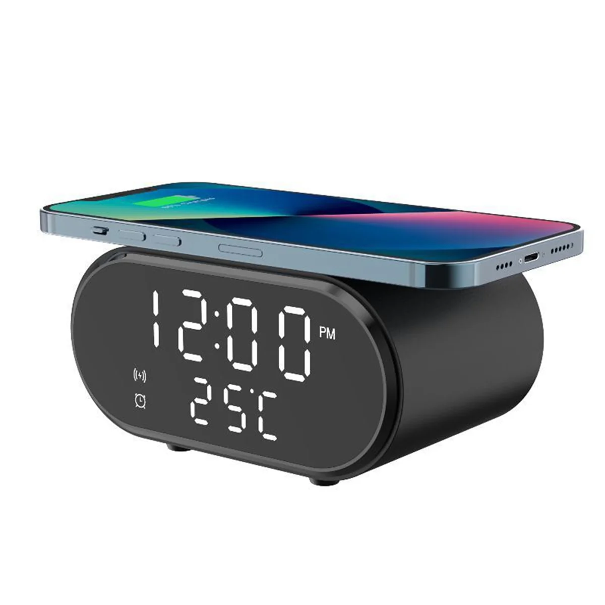 15W Multifunctional Wireless Charger Clock Alarm Temperature Display Smart Desktop Mobile Phone Charger