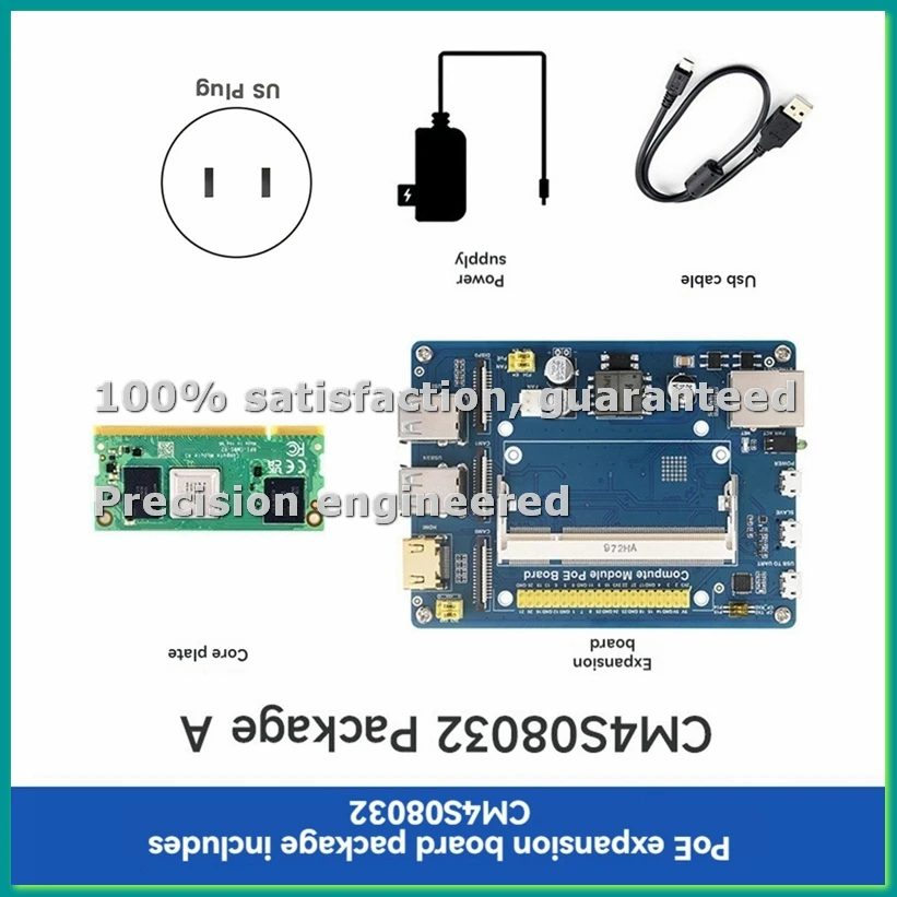 

Плата PoE для вычислительного модуля + комплект CM4S 8G+32G для вычислительного модуля CM4S, плата расширения + основная плата, вилка стандарта США - PZZW