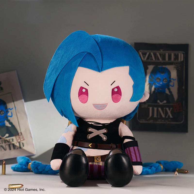 40Cm Lol League of Legends Bilibiligoods Arcane Season 2 Jinx Short Cartoon Plush Stuffed Doll Pillow Action Figure Kid Gifts