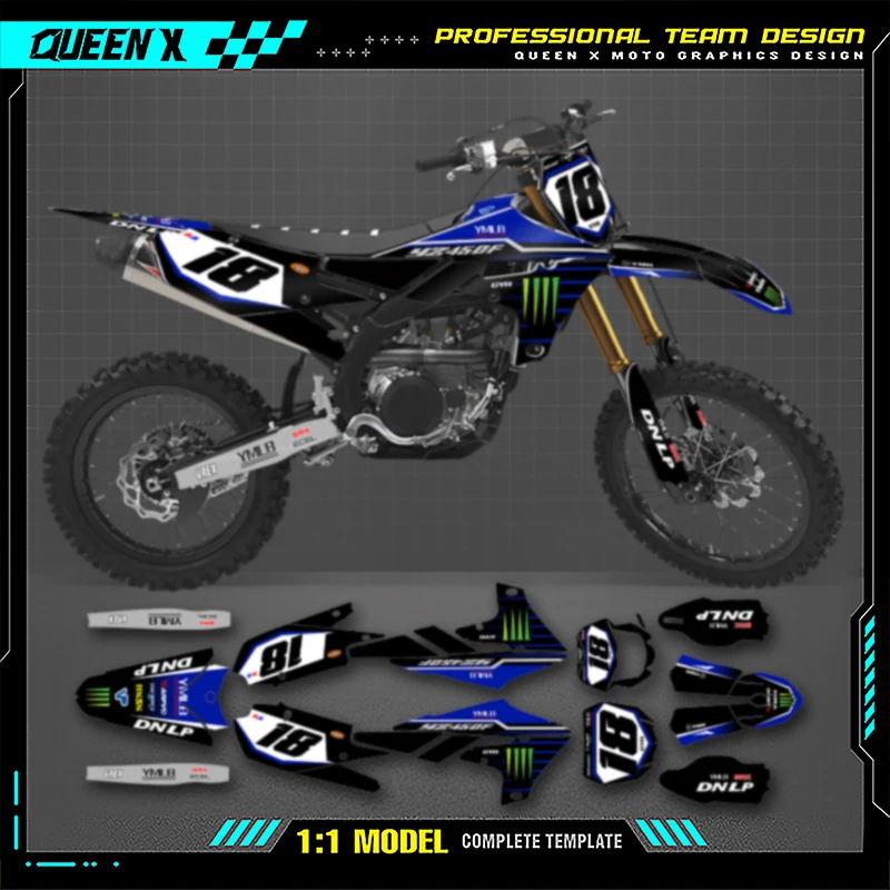 QUEEN X MOTO Custom Motorcycle Graphics Decal Stickers Kit For YAMAHA YZF250 2019-2023 YZF450 18-22 WRF450 19-22 WRF250 20-23