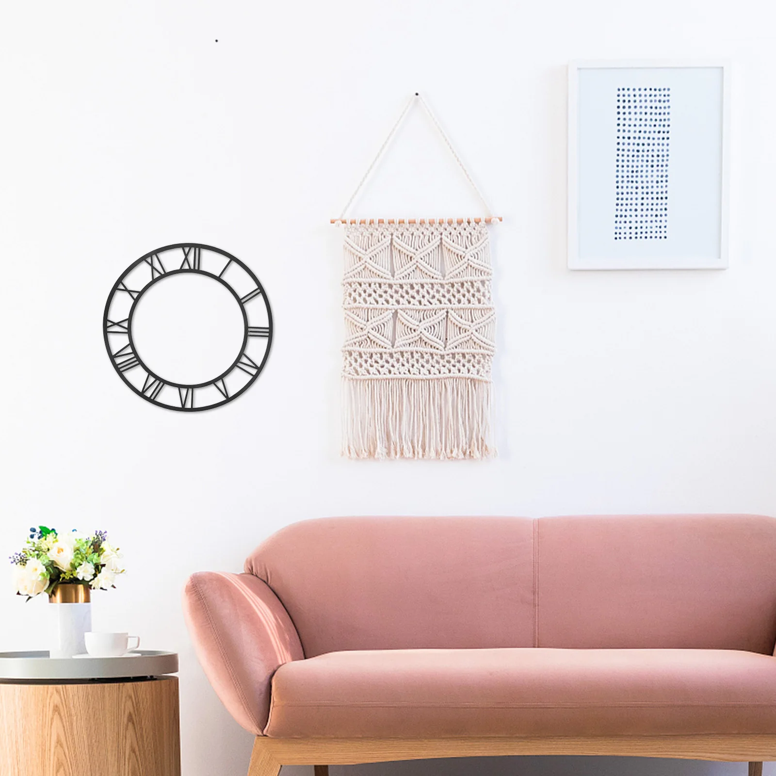 

25Cm Decorative Clock Sticker: Roman Numeral Acrylic Mirror Round Wall Dial Decal For Living Room Office Entryway Adhesive