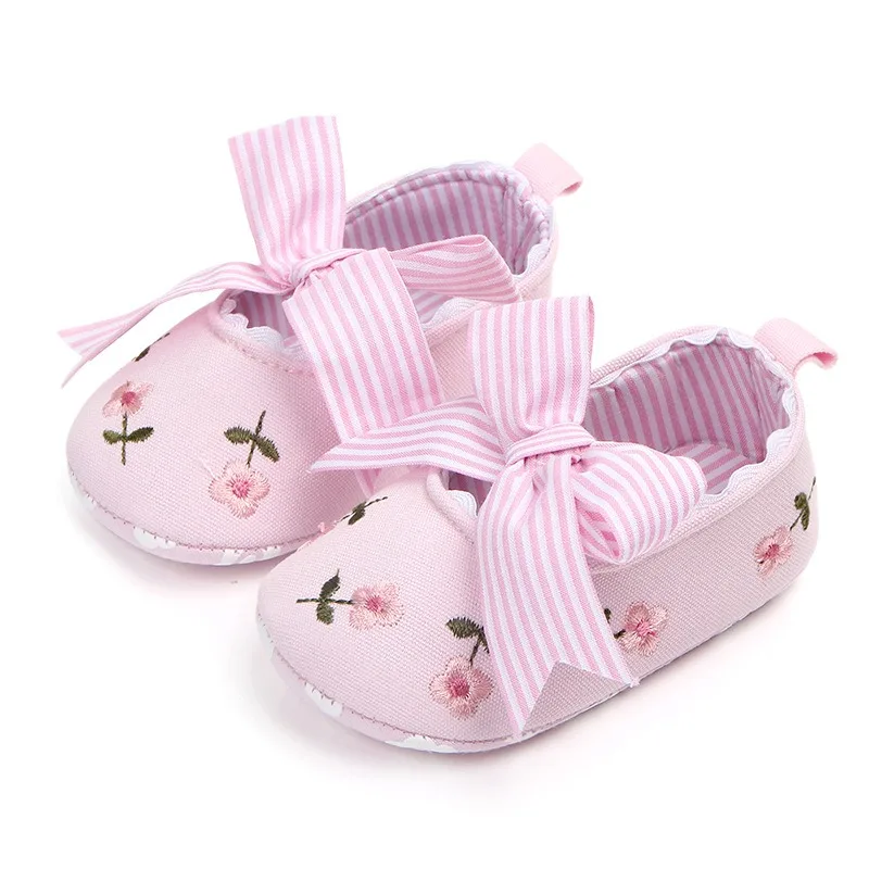

Baby Girl First Walkers - White Lace Floral Shoes, Non-Slip Soles for Newborns & Toddlers