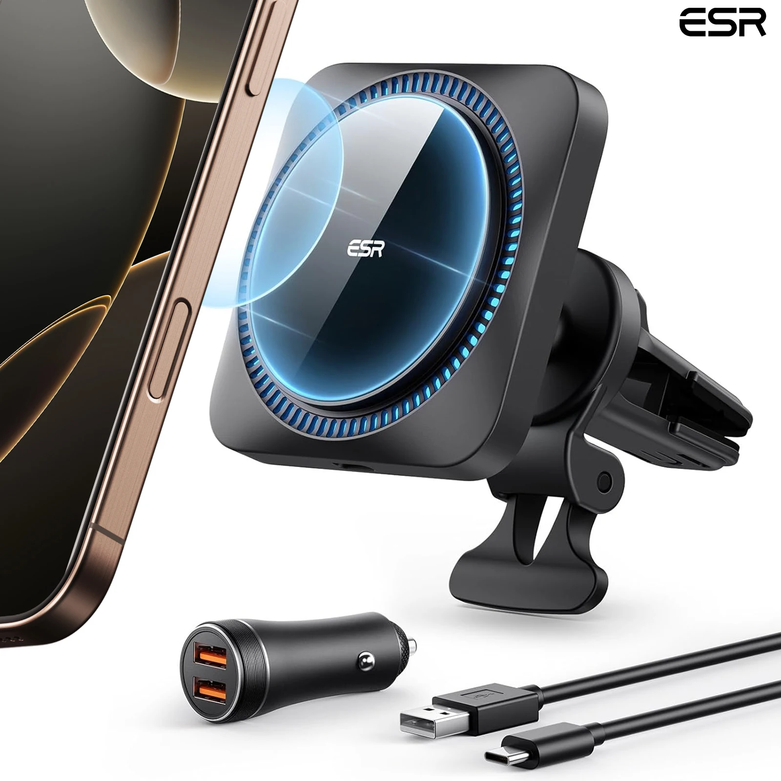 

ESR for MagSafe Car Mount Charger with CryoBoost Dashboard Car Phone Holder Phone Cooling Charging for iPhone 16/15/14/13/12