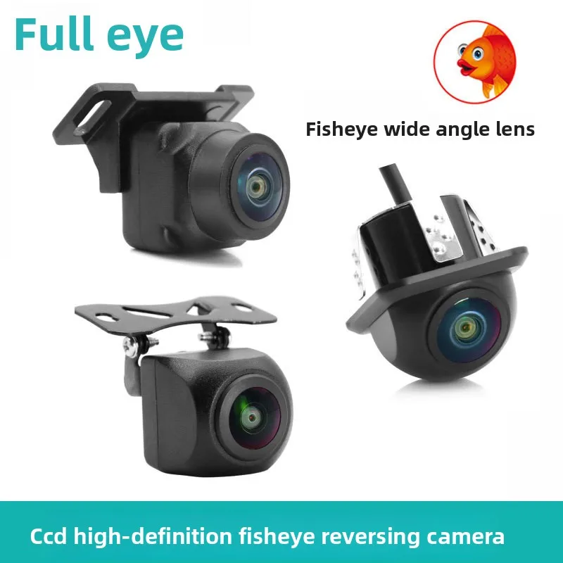HD CCD Fish Eye Backup Camera for Car Reverse Parking Assistance Wide Angle Rear View Camera for Automobiles Vehicle Backup