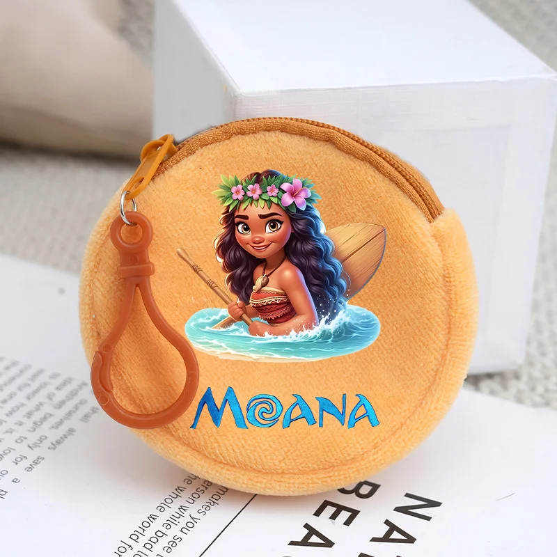 

Моана кошельки на молнии круглый кошелек плюшевый брелок мини аниме мультфильмы принт сумка для хранения персонажей детские подарки на день рождения