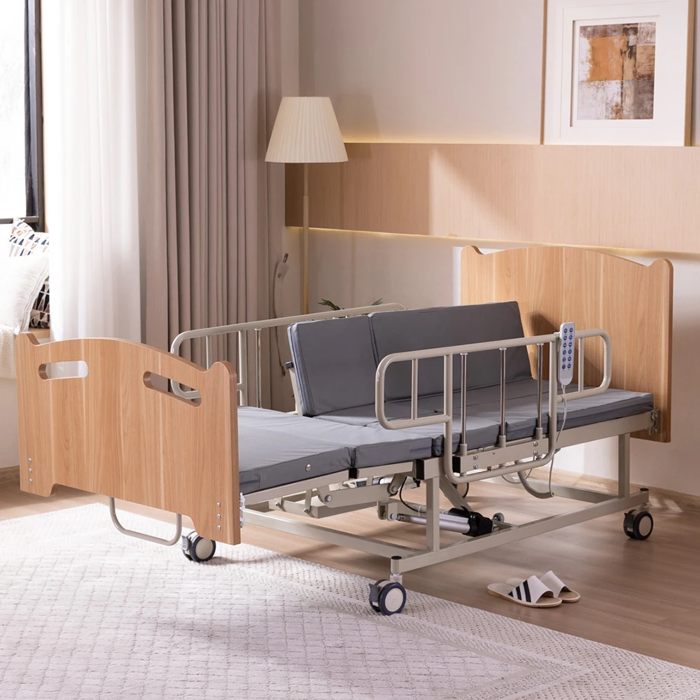 Solid wood home care bed for elderly care products electric hospital bed with toilet patient bed with turning