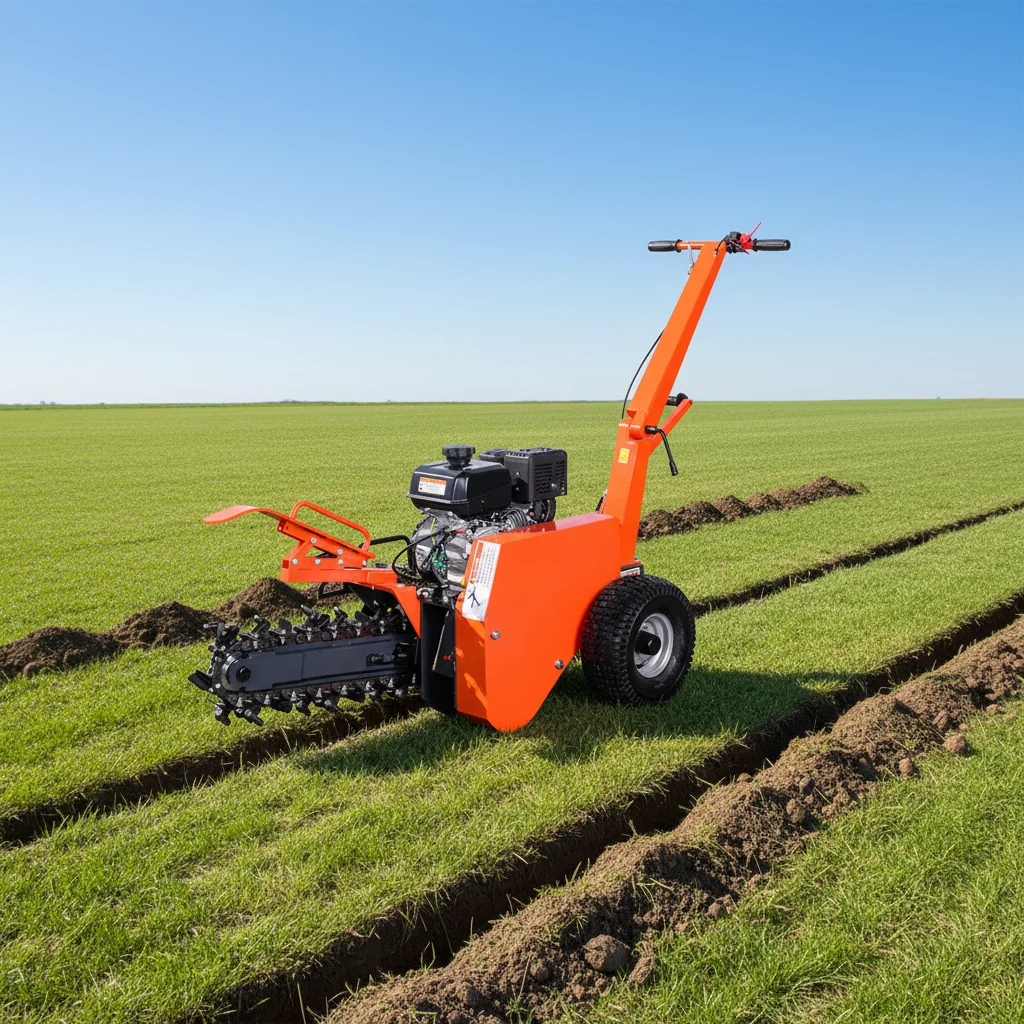 High Efficient Trencher Super Durable 7HP  4.1KW Chainsaw Trencher Machine Digger Mini Trencher