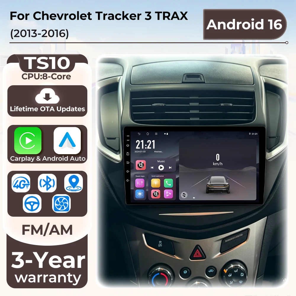 Autoradio Car Radio Carplay For Chevrolet Tracker 3 TRAX 2013 - 2016 GPS Navigation Video Multimedia Player Plug And Play DSP 2k