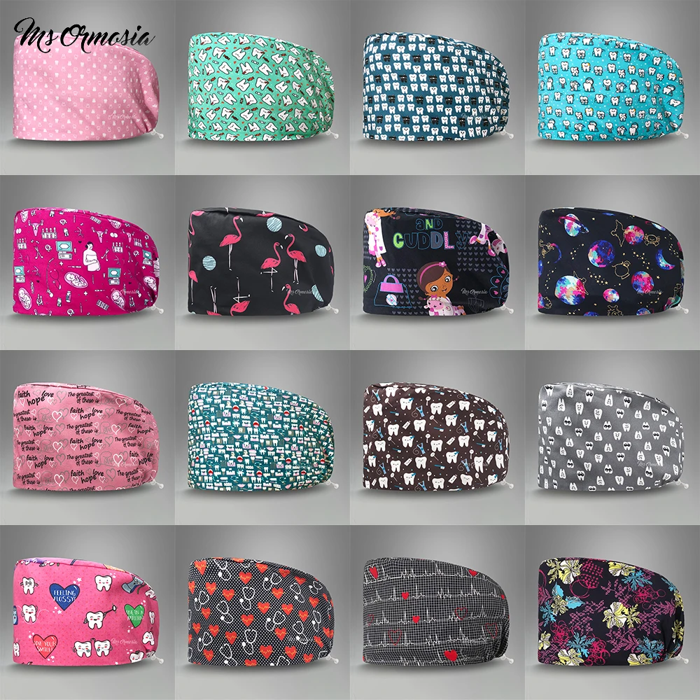 Unisex Pharmacy Work Hats Dental Dentist Hat Vet Caps Pet Shop Scrubs Hats Nurse Scrubs Caps Surgical Cap Clinic Hat Nursing Cap