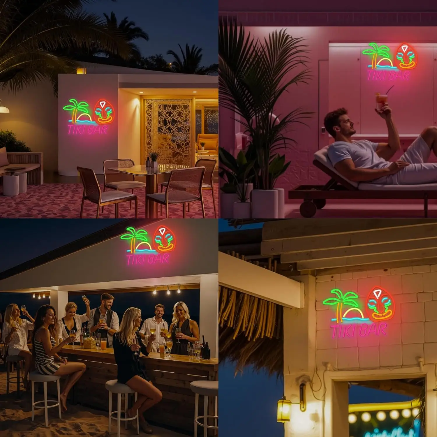 

Неоновая вывеска Tiki Bar в гавайском стиле, светодиодные вывески для декора стен, маска Tiki, неоновые огни, подходят для вечеринки, пивного клуба, человека, пещерной комнаты