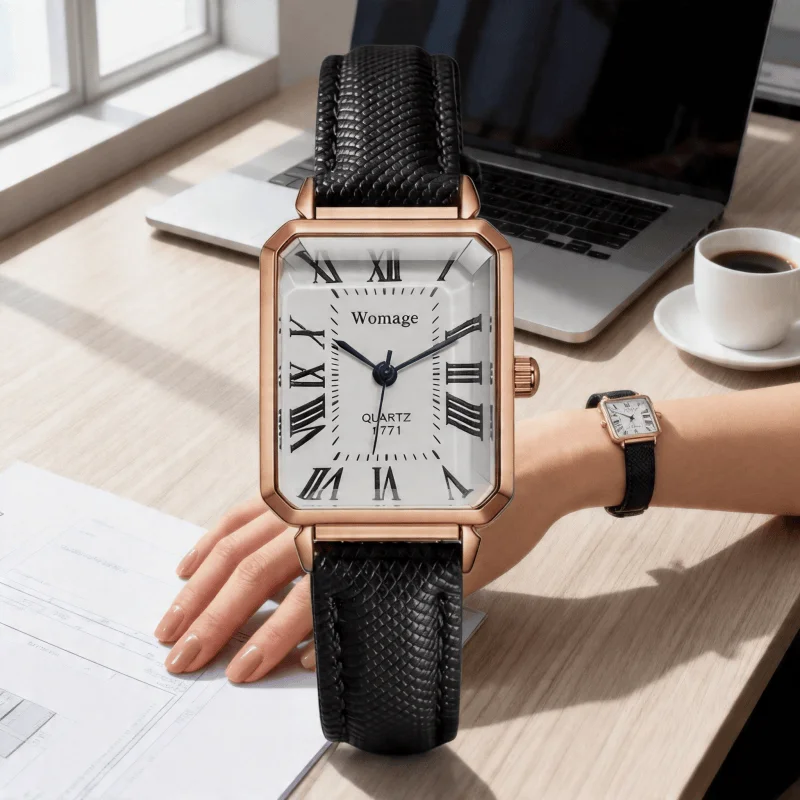 

Vintage Classic Ladies Watch Luxury Brand Rectangular Dial Quartz Wristwatch for Woman Elegant Fashion Women Watches Gift Reloj