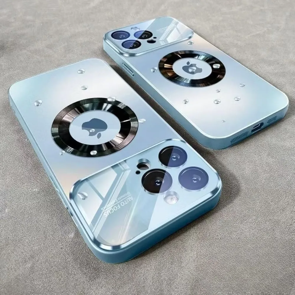 Luxury Glass Camera For Magesafe Magnetic Wireless Charge Case For IPhone 18 17 16 15 14 13 12 11 Pro Max Plus Shockproof Cover