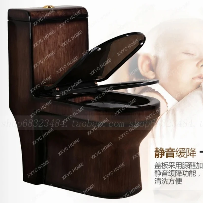 X-S Boutique high-end wood grain toilet siphon one-piece toilet toilet, ceramic HG