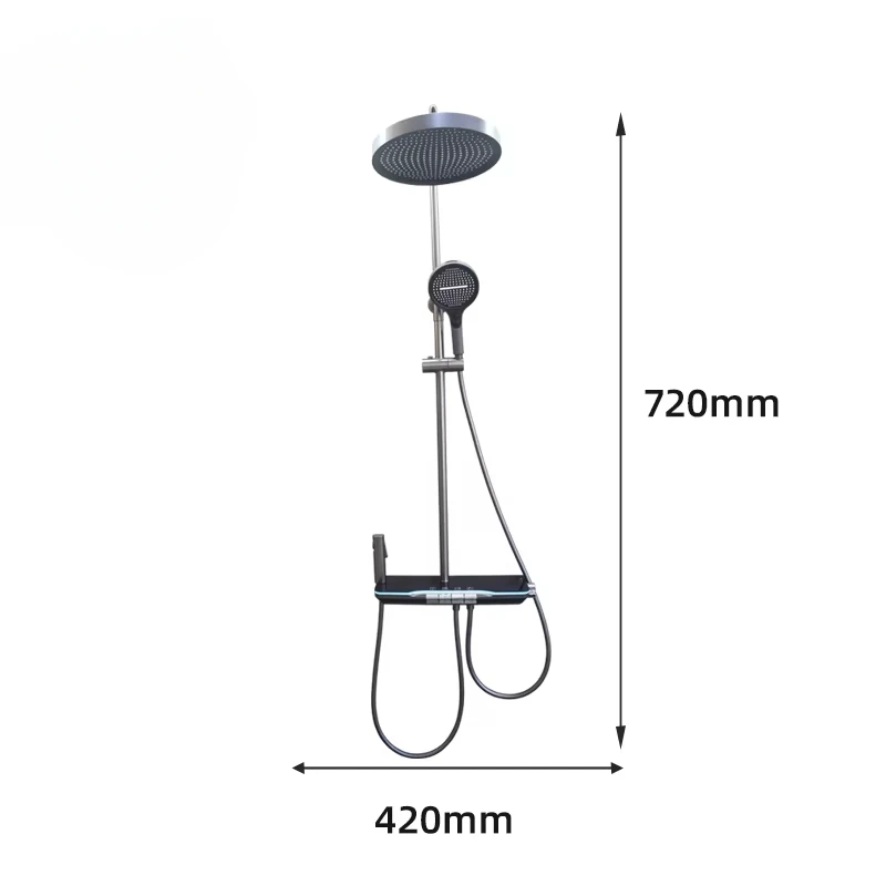 Hochwertiges Duschset mit Digitalanzeige, eigenständige Duschsysteme. Stilvolles Design. Intelligentes Badezimmer-Regenduschset
