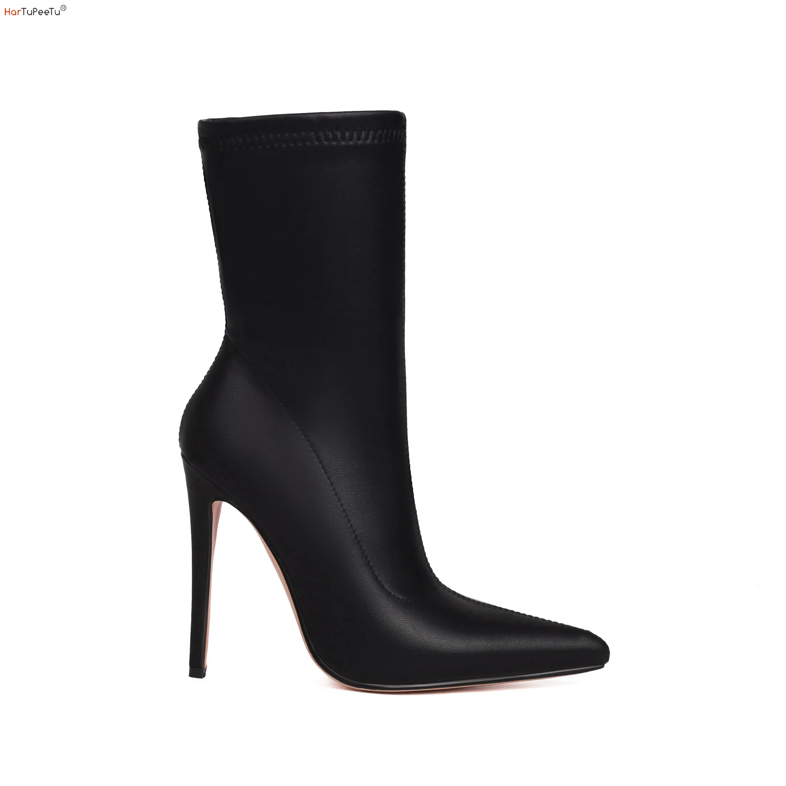 

Women's Stiletto Boots High Heels Fall Sexy Ankle Stretch Boots Black Brown Shoes Pointed Toe Footwear