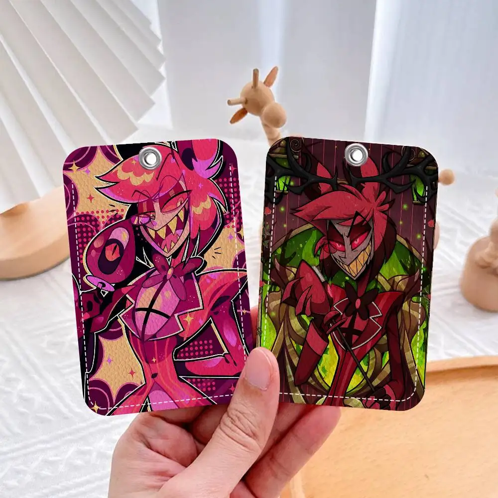 شعبية أنيمي H-Hotel H-Hazbin Alastor مكتب التموين الرجال والنساء بطاقة الائتمان Keyrings بطاقة الطالب بطاقة الهوية