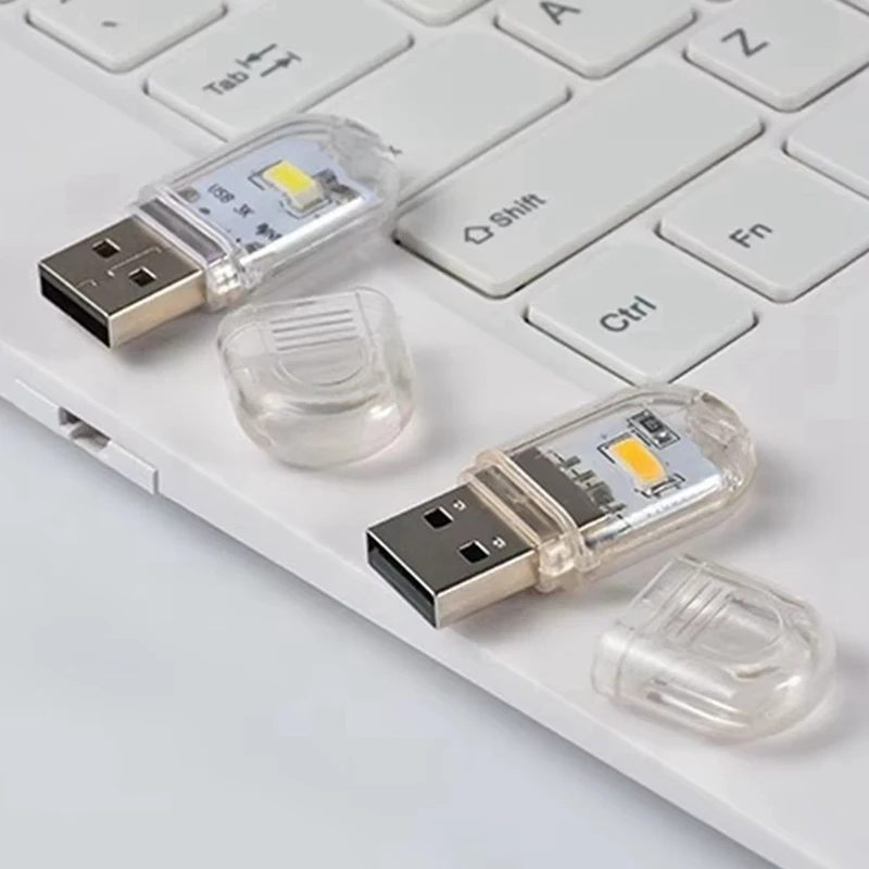 USB LED Plug Lamp For Power Bank, Computer Mini Book Light Portable Night Light For Laptop Reading Warm Light