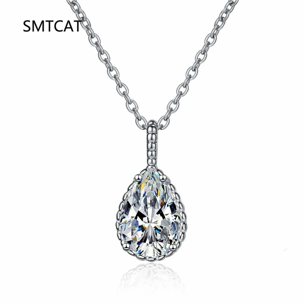 

1CT 2CT грушевидной огранки D VVS1 муассанитовое ожерелье для женщин 18-каратное позолоченное ювелирное изделие из стерлингового серебра 925 пробы ожерелье с подвеской в виде капли воды