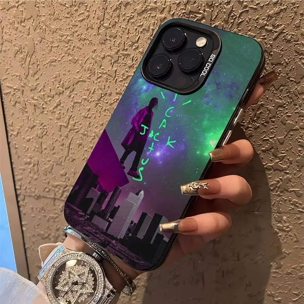 Чехол для телефона C-Cactus J-Jack Travis Scott для iPhone 17,16,15,14,13,12,X,8,Pro,Max,Plus,E,SE4,Air,Mini IMD Matte Black