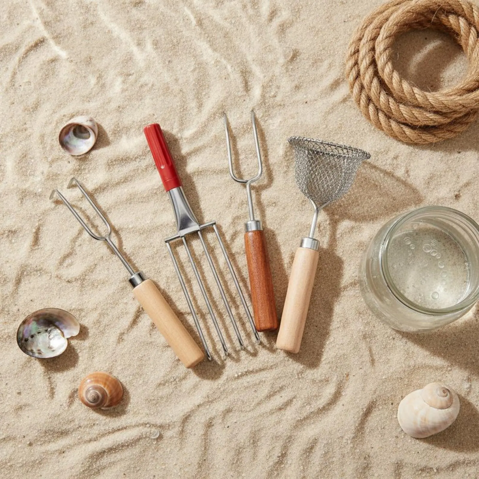 Beachcombing Rake Stainless Steel Digging Digging Tool Beachcombing Rake Rust Resistant Bivalve Digging Tool Sharp Tines