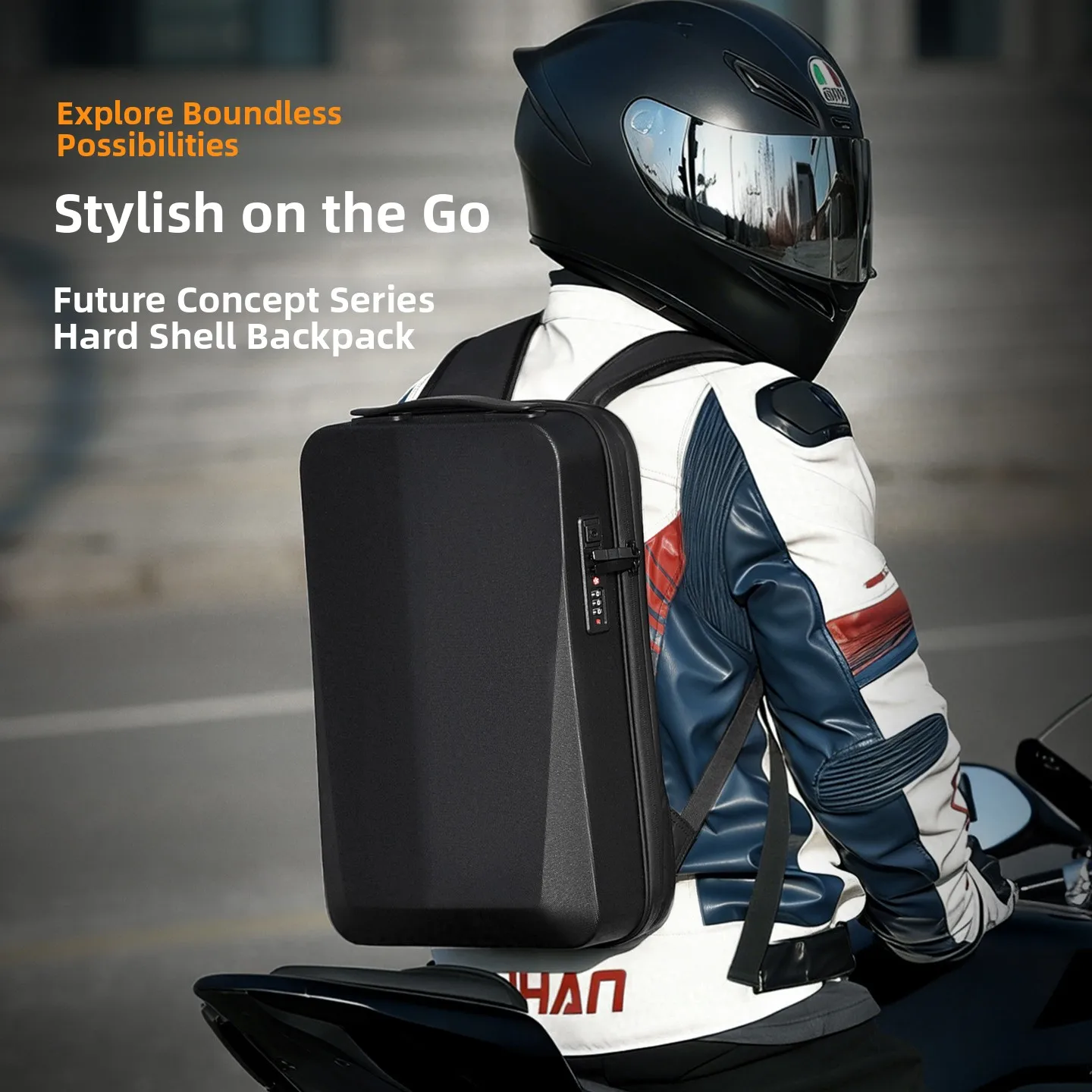 New Punk Motorcycle Knight Backpack Hardshell PC Waterproof Gaming Bag Multifunctional Expansion Computer Bag Youth Unisex