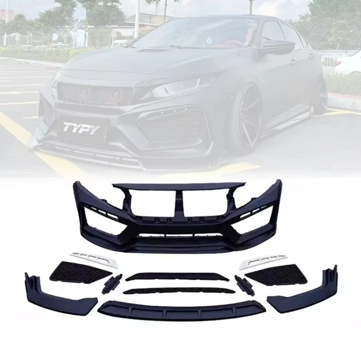 

Car Body Kit Front Bumper Parts Modified RS Front Bumper Complete Body Kit for Hondas Civics 2016 2017 2018 2019