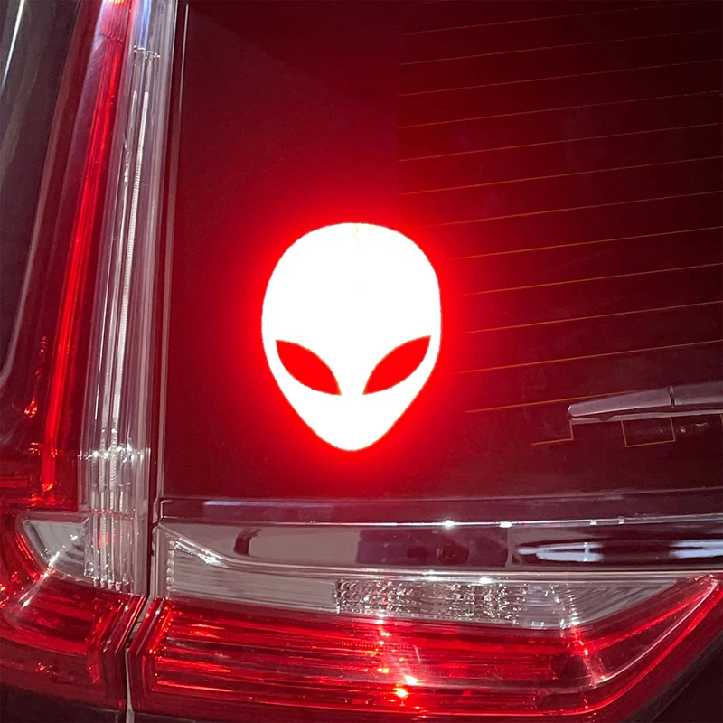 1 pcs Car Sticker Personality Fashion Alien Peace Highly Reflective Motorcycle Vinyl Decals Accessoriesstickers for carcar decor