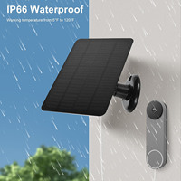 Solar Panel Camera  Weatherproof 10W IP66 Waterproof Doorbell Solar Panel  5V for Doorbell 3 for Doorbell 4 Plus