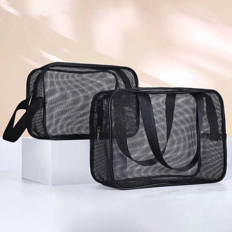 

Mesh Makeup Toiletry Storage Bags Handbags Portable Travel Washing Body Shower Tools Organizer Hanging Cosmetic Organizer Pouch