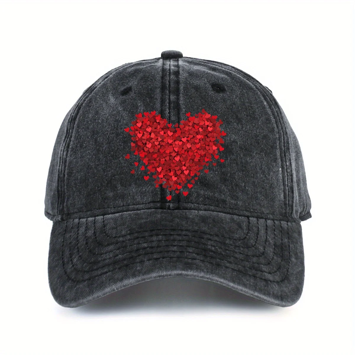 

Red Heart Printed Soft Top Baseball Cap,Versatile for Spring and Summer,Men's and Women's Outdoor Sports Sun Leisure Hats