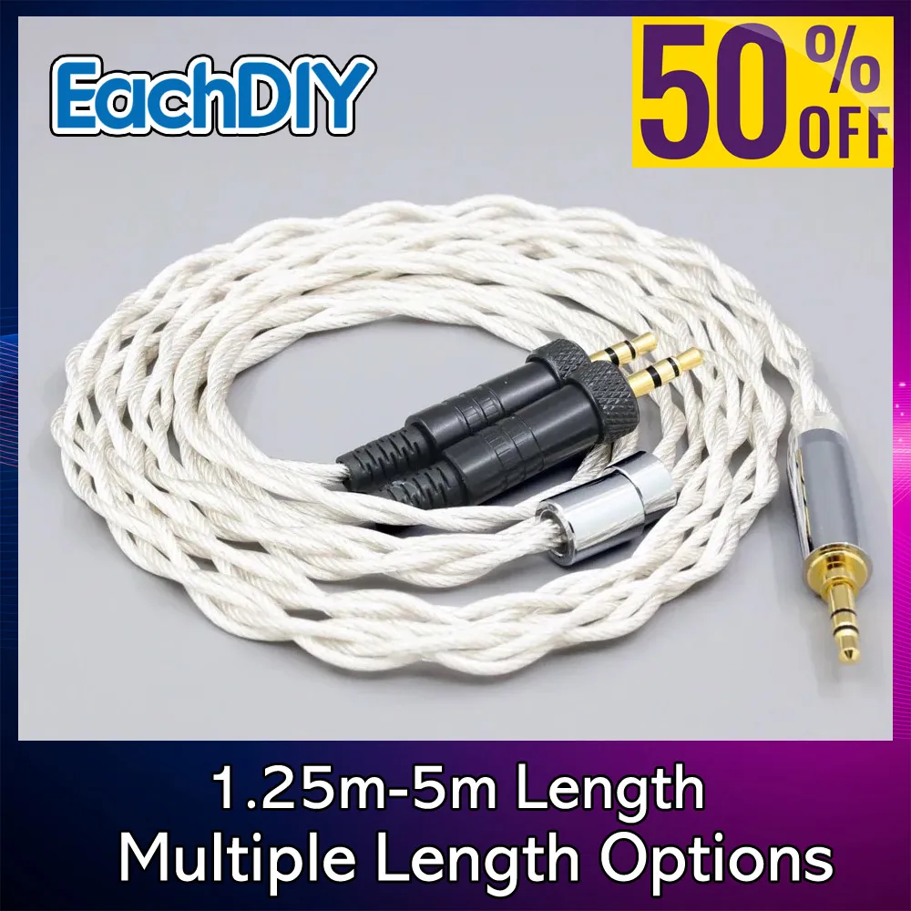 Graphene 7N OCC versilbertes Typ2-Kopfhörerkabel für Sony MDR-Z1R MDR-Z7 MDR-Z7M2 mit Schraube zum Fixieren 4-adrig 1,75 mm 8145