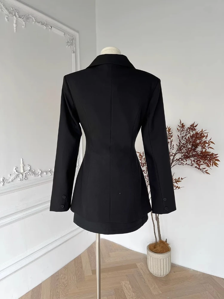 Korean Style Elegant Women 3 Piece Set Slim Blazer Coat + Design Blouse + Mini Skirt Y2k Harajuku Retro New Fashion Outfits 2025 - Image 3