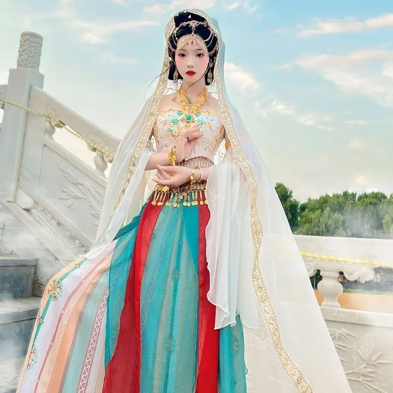 Hanxu Exotic Hanfu Tianzhu Girls' Han Element Improved Ancient Clothing Complete Set of Summer New Xianqi