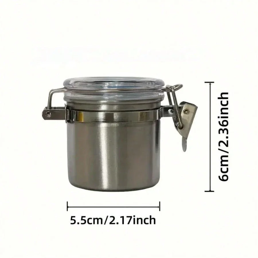 3Pcs Transparent Small Sealed Storage Jars with Snap-On Lids, Stackable Waterproof and Moisture-Proof Metal Item Storage Containers - Available in Metal and Plastic Options