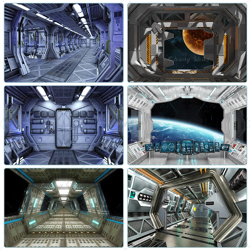 

Universe Space Capsule Backdrops Futuristic Science Fiction Space Station Spacecraft Interior Photography Background Baby Shower