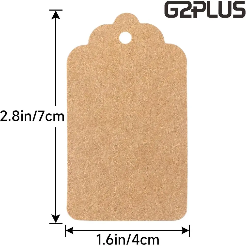 100PCS Kraft Paper Tags with String, 2.8x1.6 in Blank Tags for Price Marking, Hanging Labels, Gift Wrapping, Arts & Crafts