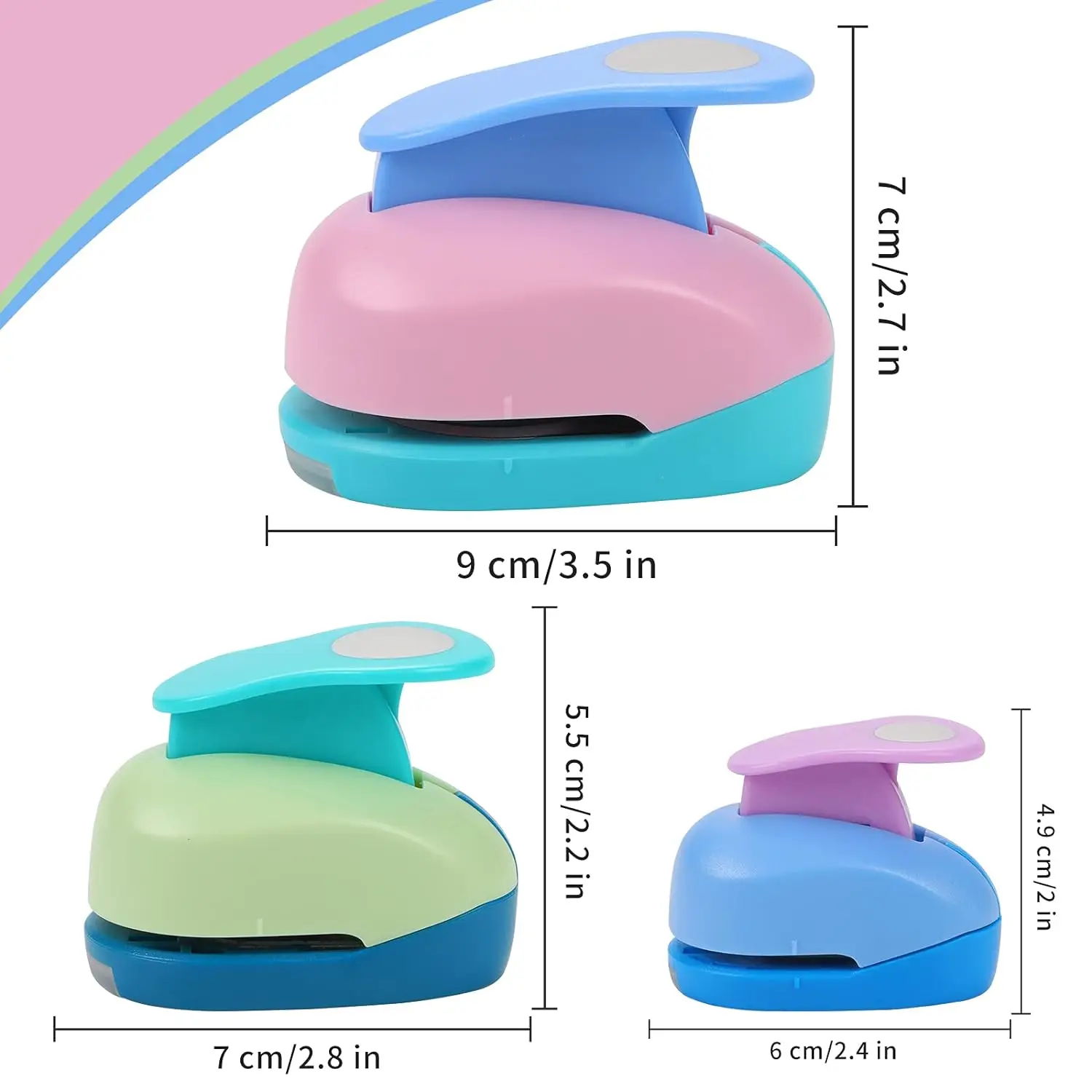 Set of 3PCS Circle 5/8 inch 1 inch 1.5 inch Craft Punch Set Round Paper Punch Craft Scrapbooking Eva Punches Paper Cutter Hole